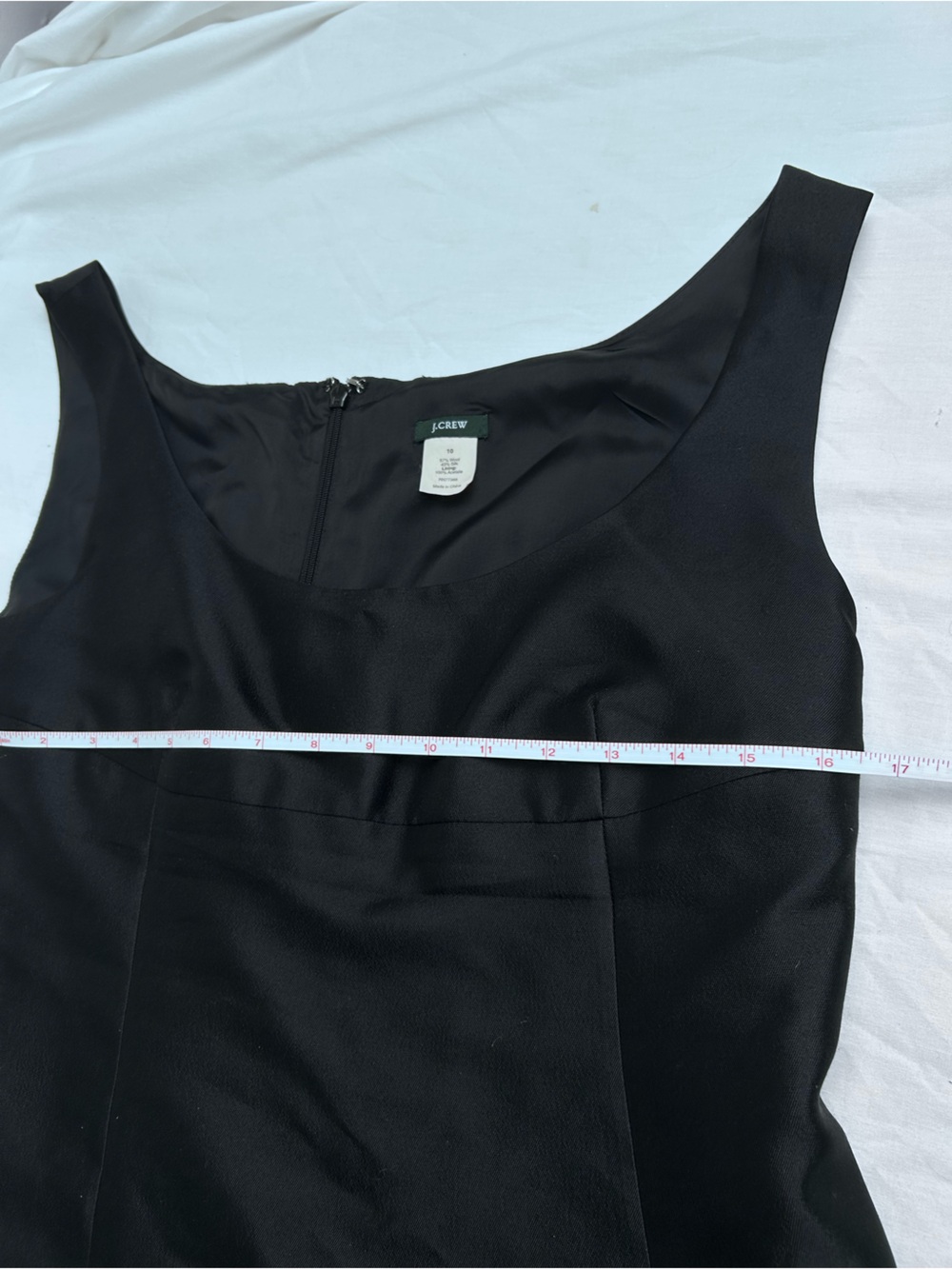 J Crew Classic Black Sleeveless A-Line pocket dress size 10. Wool & silk - Picture 5 of 8